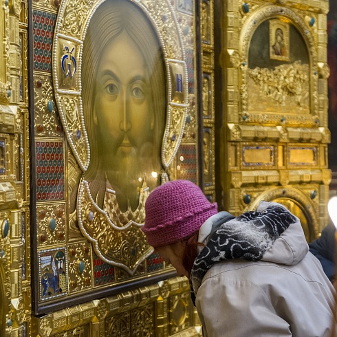 Встреча главной иконы вооруженных сил Российской Федерации состоялась 22 февраля в Троицком соборе Псковского Кремля