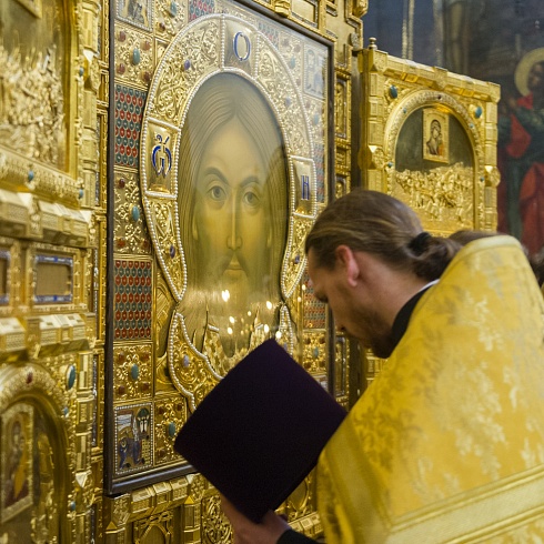 Встреча главной иконы вооруженных сил Российской Федерации состоялась 22 февраля в Троицком соборе Псковского Кремля