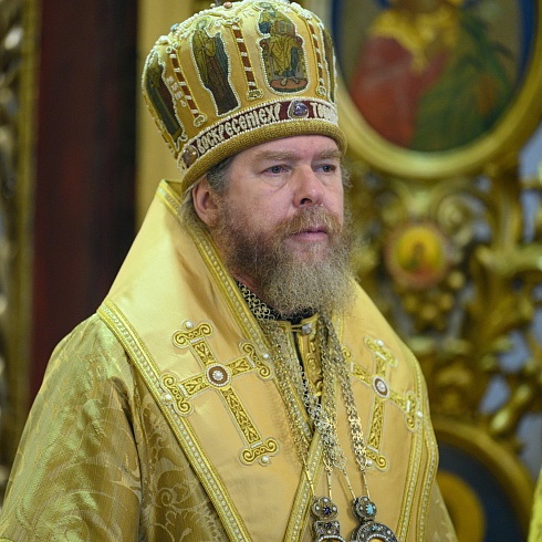 Прощальную Литургию в Свято-Троицком кафедральном соборе города Пскова совершил митрополит Симферопольский и Крымский Тихон